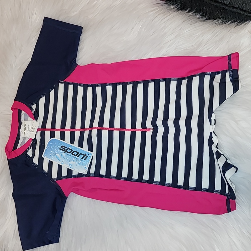 New Sporti Girl's UPF 50+ 3/4 Sleeves Sun Suit, NWT